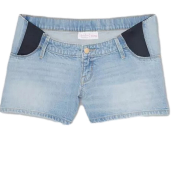 INGRID & Isabel Maternity Denim Shorts Light Wash Size 14 - Picture 1 of 12
